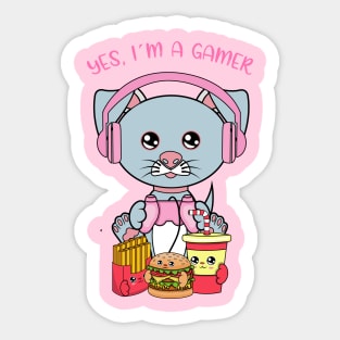 Yes i am a gamer, cute dog playing Sticker